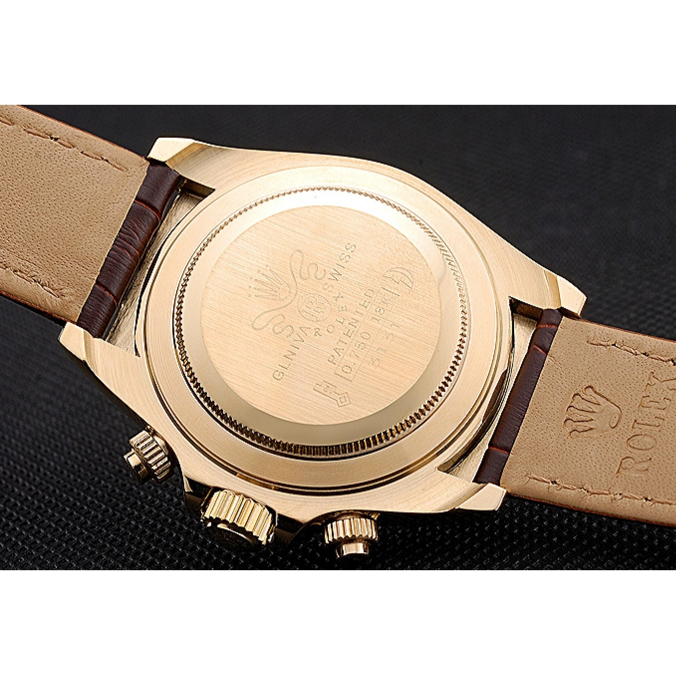 Aaa replica watch Subdials Leather 622634 Bracelet Case Rolex Gold Black Cosmograph Brown Daytona 0731